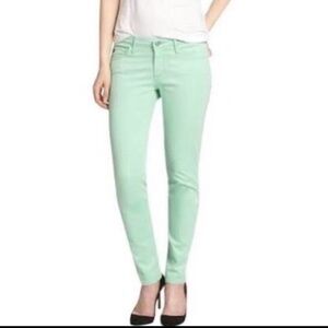 AG Adriano Goldschmied The Prima Crop MidRise Cigarette Jean Size29 Mint Green